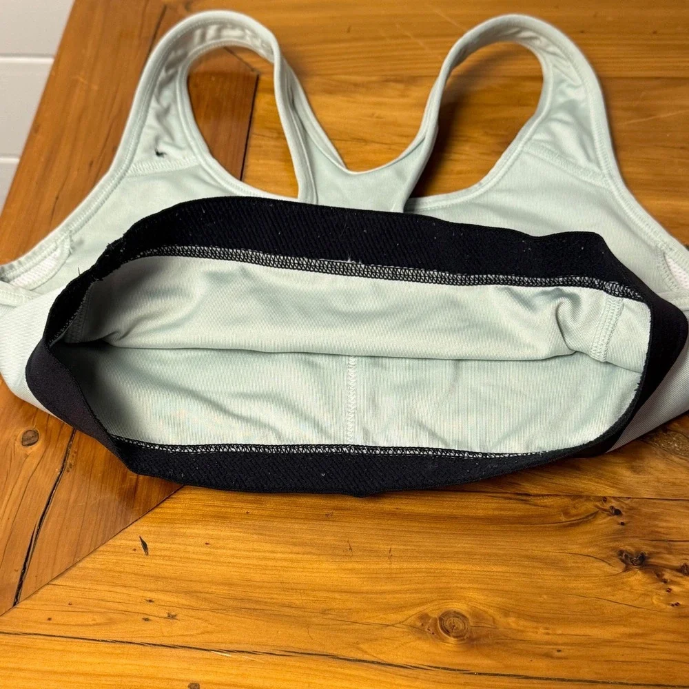 Nike Dri Fit Light Mint Green Black Racerback Sports Bra Women's‎ Size S